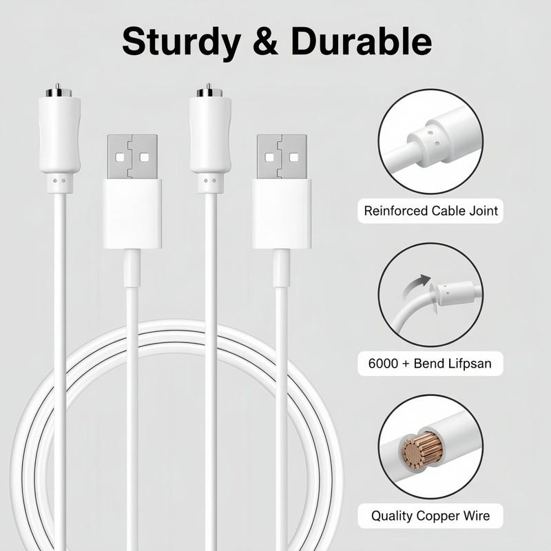 2PCS Rose Charger Magnetic Charging Cables USB Cables 2.7ft Magnetic DC Charg... gallery