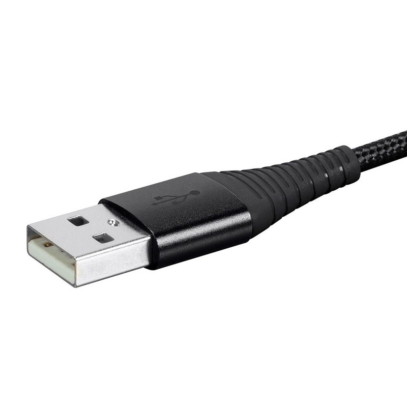 1.5FT USB Micro B to Type A Sync Data Charging Cable Reinforced Braided Black gallery