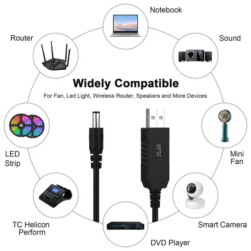 Asobilor DC 5V to DC 9V USB Voltage Step Up Converter Cable, Power Supply Ada... gallery