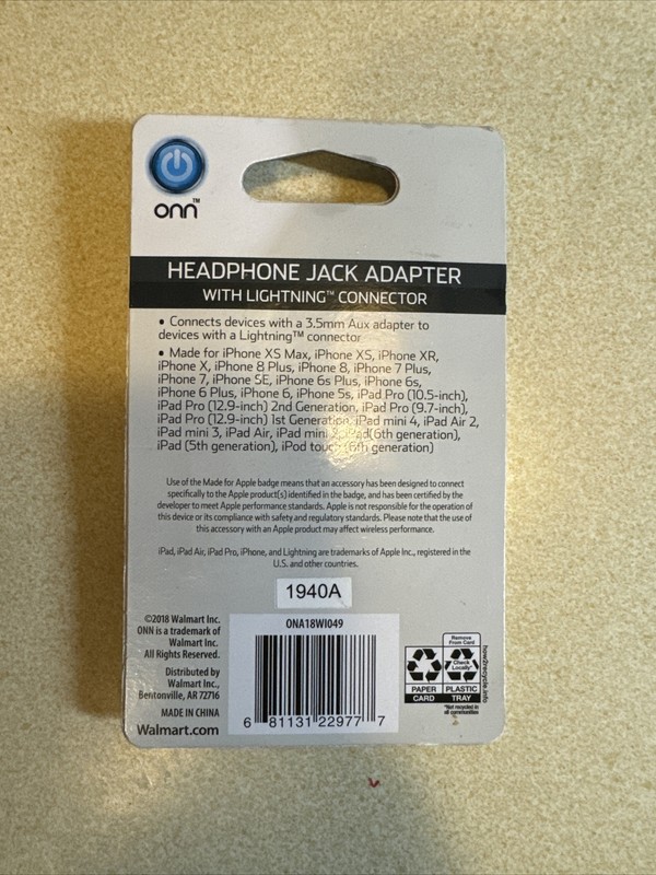 ONN headphone jack connector lightning iPhone iPad iPod New MFi-Certified gallery