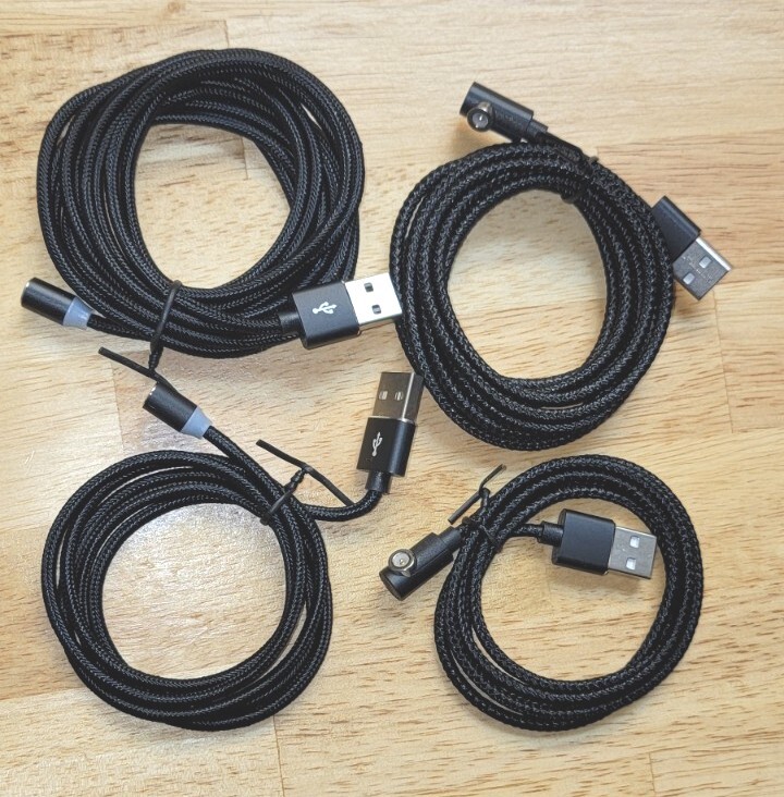 Magnetic Charging Cable 4 Pack 2-3′ 2-6′ 4-in-1 Nylon Braided Cable 3-A 6-C