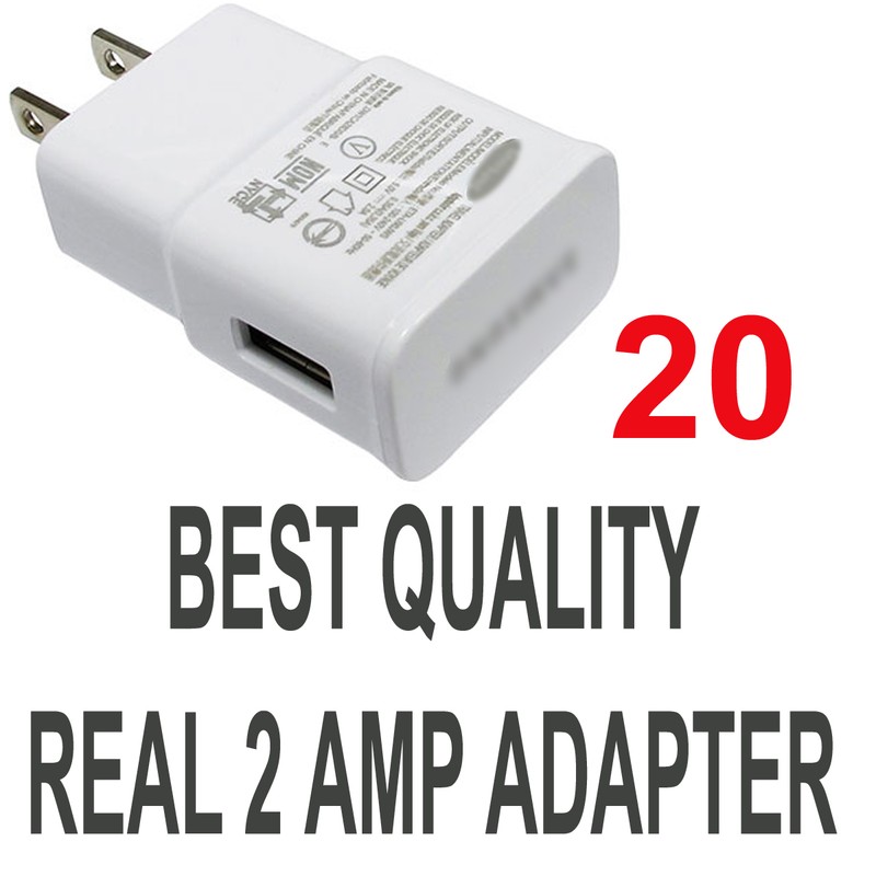 LOT 20 x 2A AC Wall Power Charger Adapter for Samsung Galaxy S5 S4 S3 S2 Note II