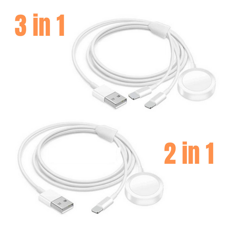 For Apple Watch iWatch SE 6 5 4 3 2 1 iPhone XR 3 in1 USB Magnetic Charger Cable gallery
