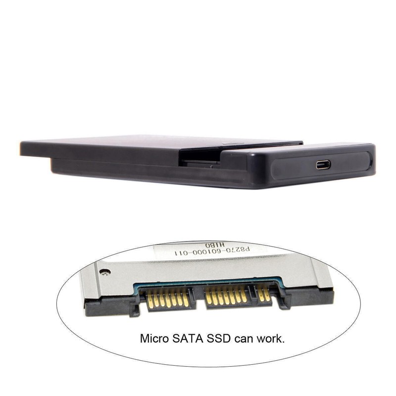 Cablecc USB3.1 USB-C to 1.8 inch Micro SATA 16pin 7+9 SSD to External Enclosure gallery