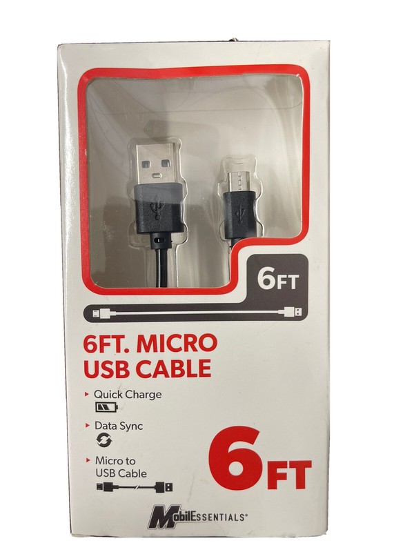 MobilEssentials 6 FT Micro USB Cable | Black