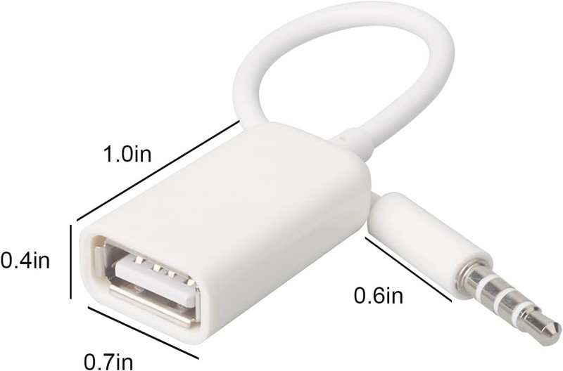 AUX to USB Adapter, 3.5Mm Male Audio Jack to USB 2.0 Female Converter Cable, 2-P gallery
