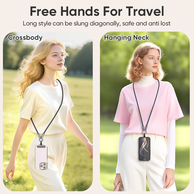 240W USB C Phone Lanyard Fast Charging Cable, Data Transfer, Black/Light purple gallery