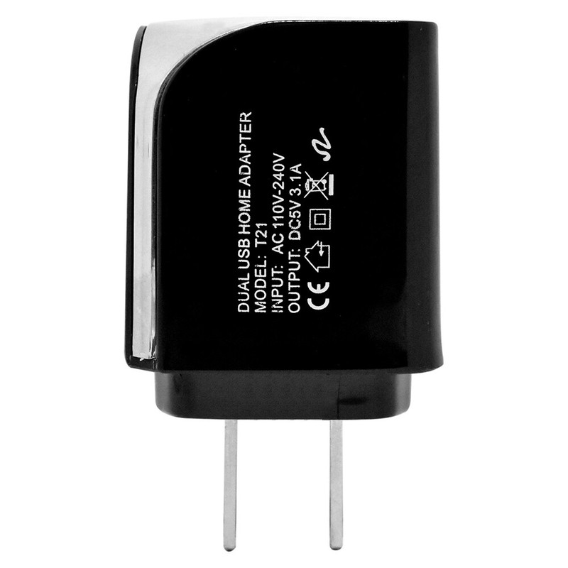 Universal 2 In 1 Dual USB Ports Travel Charger Adapter With 5 Ft Type-C USB Cabl gallery