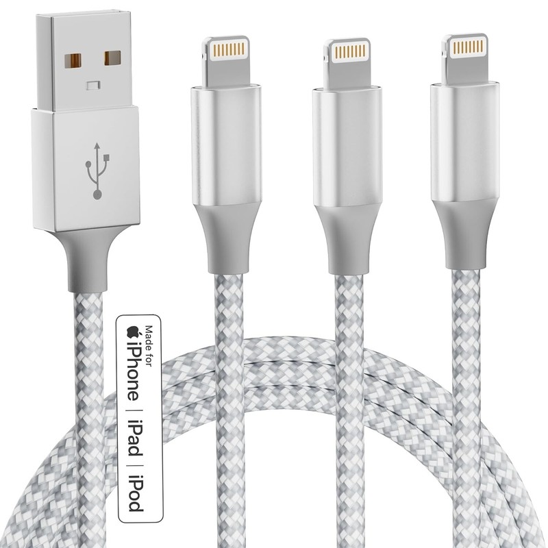 Estbuc iPhone Charger [Apple MFi Certified] 3Pack 10FT Long Lightning Cable [B]