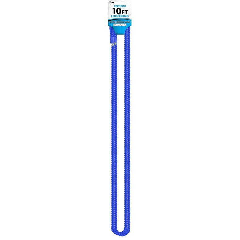 CBTEK iPhone MFI 10ft Nylon Hanging Charging Cables (MFI Certified)