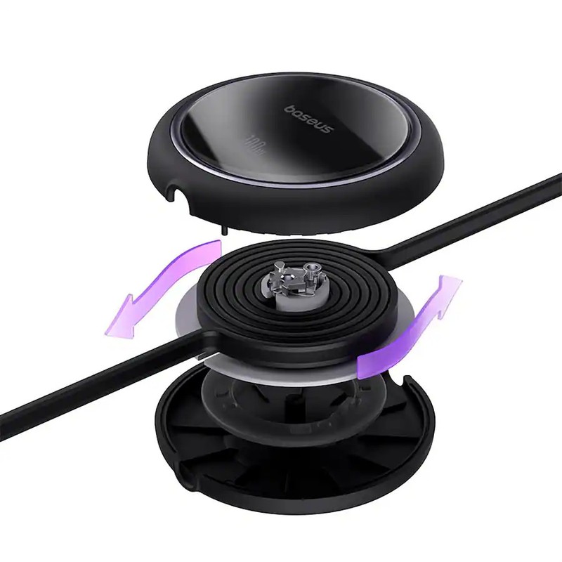 2x Baseus - Free2PullRetractable Charging Cable USB-C to USB-C 3 feet 100W Black gallery