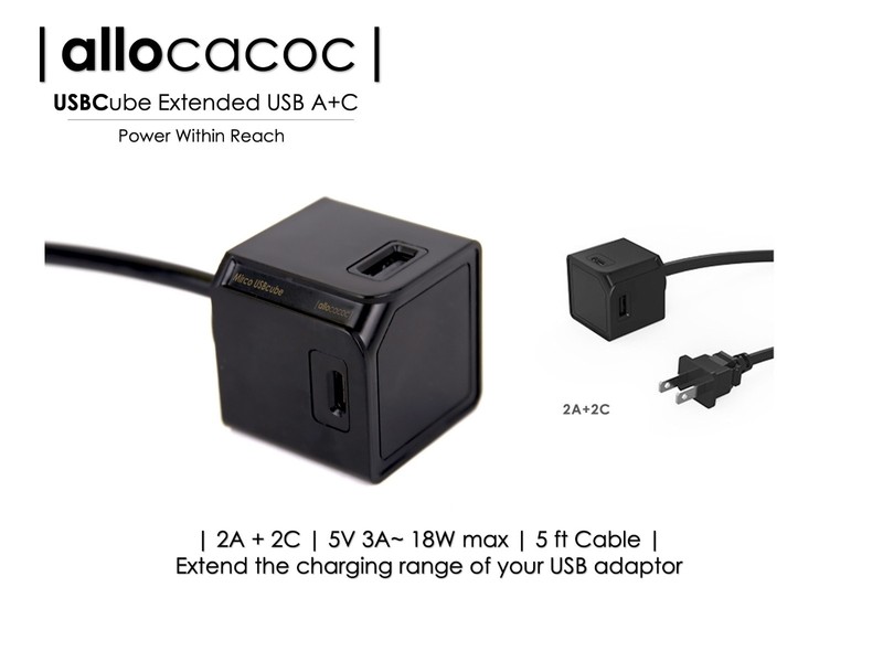 USBcube Extended USB-C + A 3ft 4 port Travel Adapter Wall Charger Power Strip gallery