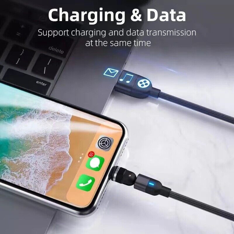For Android Samsung Google Magnetic Type C Fast Phone Charger Cable 540° Rotate gallery