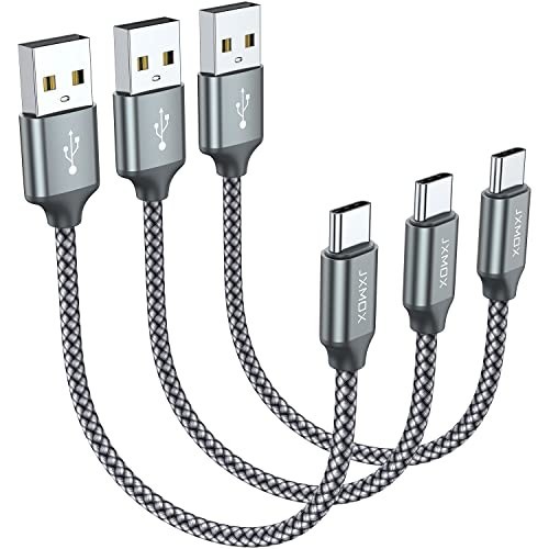JXMOX 0.5ft USB A to USB C Cable 3-Pack Fast Charging Cord for iPhone Samsung
