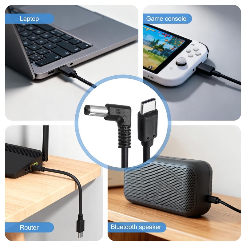 USB C To DC Power Cable 9V 3A 27W 5.5x2.1mm 3.3ft PD Trigger Plug Cord 2 PCS gallery