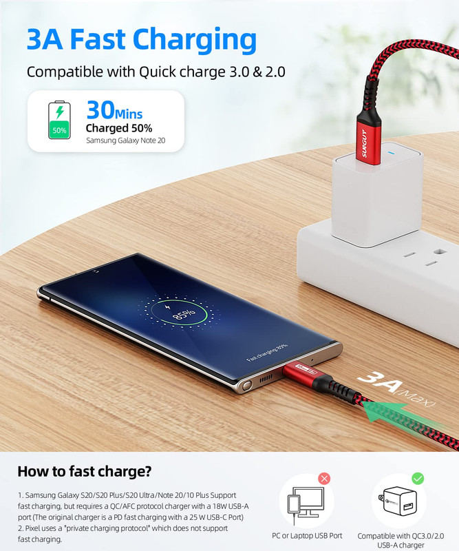 10Gbps Android Auto USB C Cable, 1.5FT 3A USB 3.1 Gen 2 Fast Charging & Data …