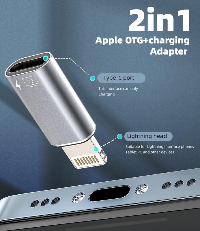 2Pcs OTG Adapter for iPhone Apple iOS Male to USB Female Audio DAC Headphone gallery