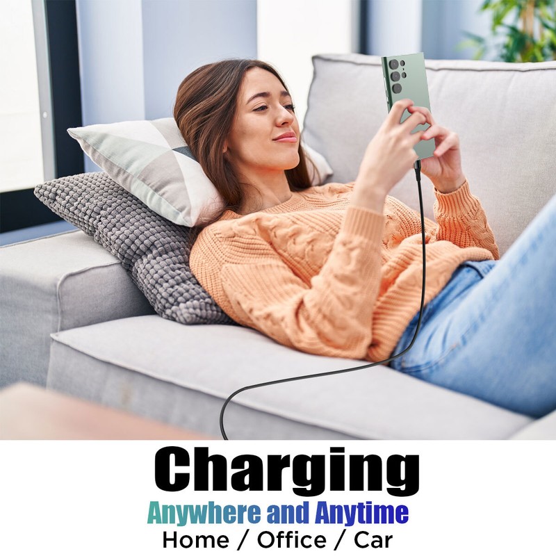 LED Display 100W (5A) Braided USB C To USBC Charger Cord PD Fast Charging Cable gallery