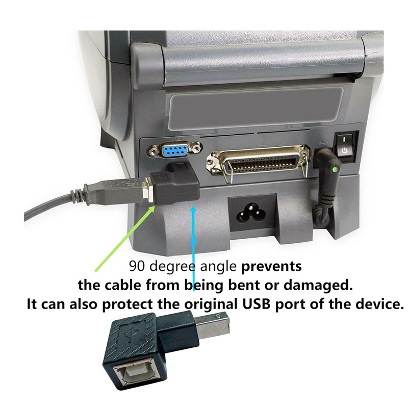 2 PCS 90 Degree USB 2.0 Type B Printer Adapter Male To Female Down Angle gallery