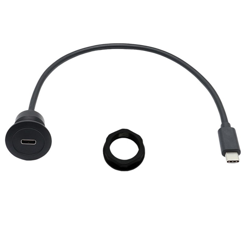 1 PCS 30cm 11.8 Inch USB C 3.1 Flush Panel Mount Extension Cable Car Boat