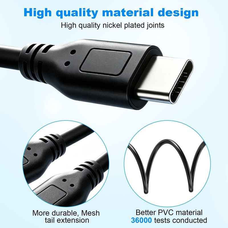 USB Splitter 1 in 2 Out (2 Pack), 1ft USB to Dual USB Y Cable Supports 15W Ch... gallery