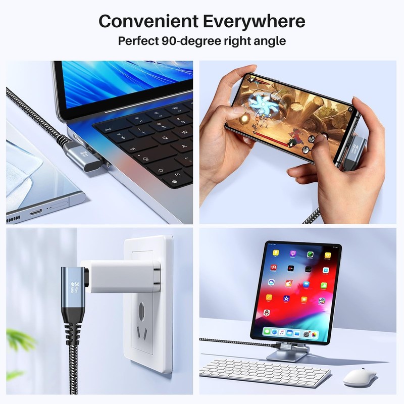 12 inch USB C Cable 1FT, 20Gbps High Speed Data Transfer Short, Right Angle U... gallery