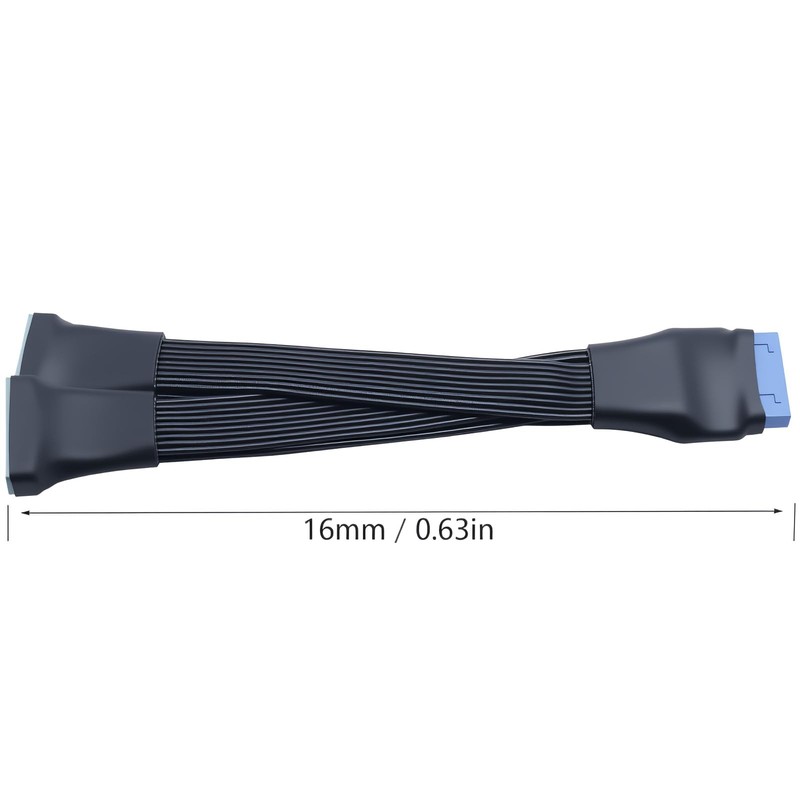 USB 3.0 Motherboard Header Splitter 19 Pin 1To2 Y Extension Cable PC gallery