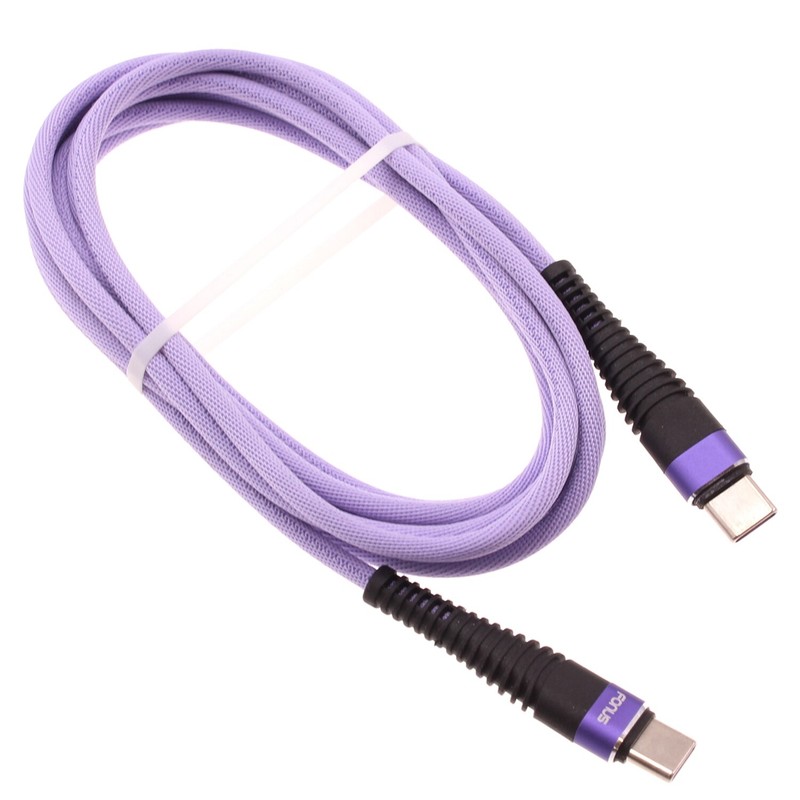 For Galaxy S20/S21/S23/FE Type-C to USB-C Purple 10ft PD Cable Fast Charger Cord