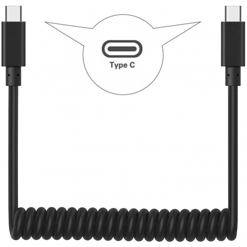 For Samsung Galaxy S20/S21/Plus/Ultra - USB-C to TYPE-C Coiled Cable Fast gallery