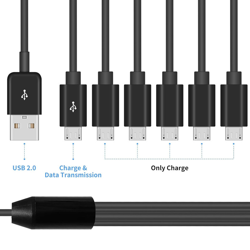 Poyiccot Micro USB Splitter Cable, Multi 6 in 1 USB 2.0 Type a Male to 6 Micro U gallery