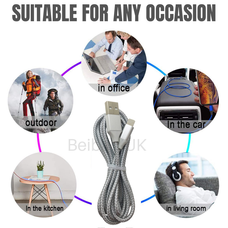6 Pack 6ft USB Charger Cable Braided For iPhone SE 11 XR 8 7 Fast Charging Cord gallery
