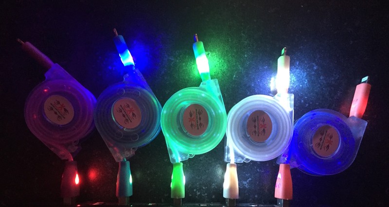 RETRACTABLE LED USB Data Sync Cable charger FOR iphone 6 plus 5S & ipod touch 5 gallery