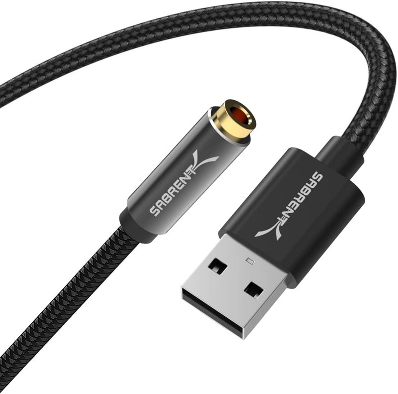 USB Type a to 3.5Mm Dual Function Audio Jack Active Adapter 20″ Cable (CB-UA35)