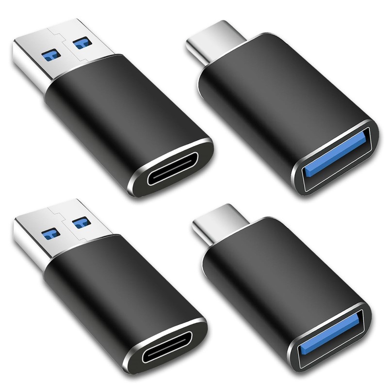 USB OTG Adapter 4 Pack Type C Female to A Male USB C Male to USB 3.0 Female