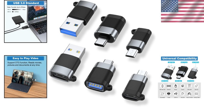 6-Pack USB C Adapter Set: Micro USB to USB 3.0 Converter for All Devices gallery