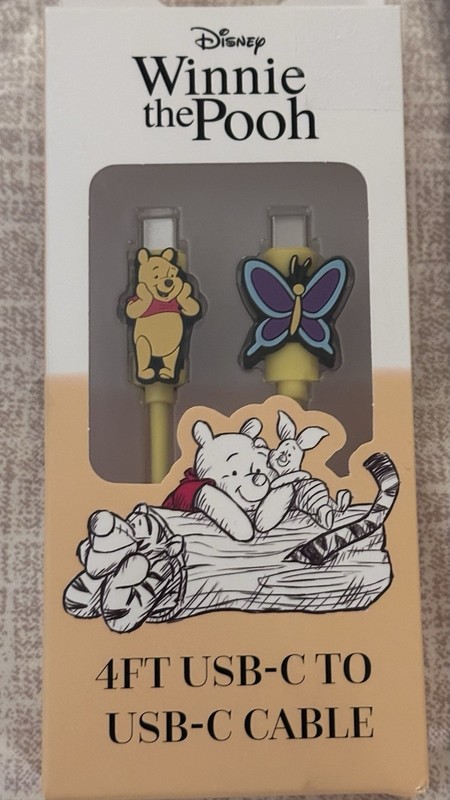 USB C To USB C Fast Charging Cable Winnie The Pooh & Butterfly Disney New gallery