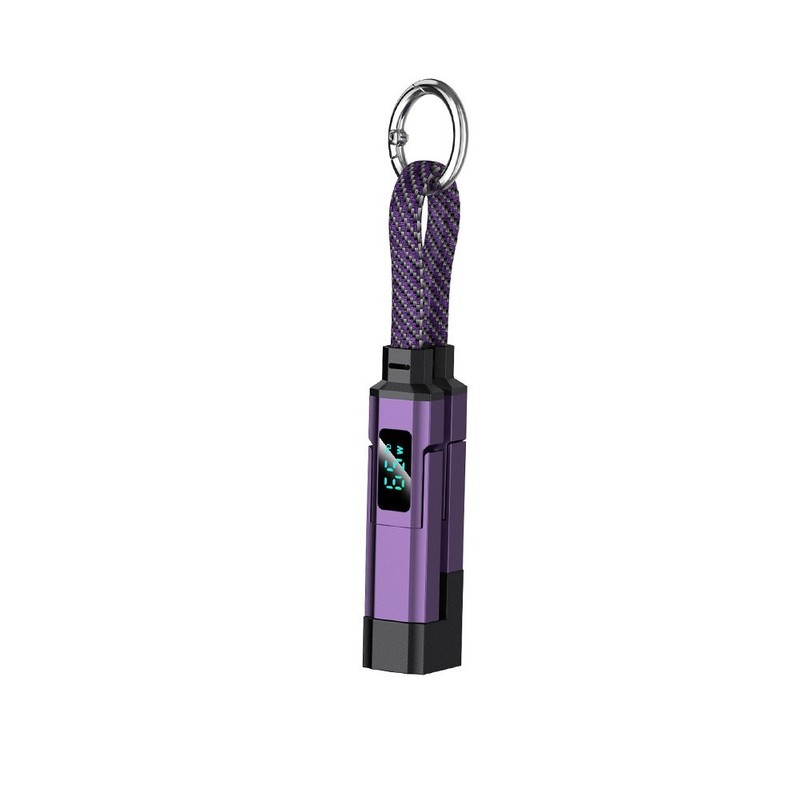 USB-C Keychain Charging Cable 4 in 1 Lightweight Digital Display 6x1x1cm ABS gallery