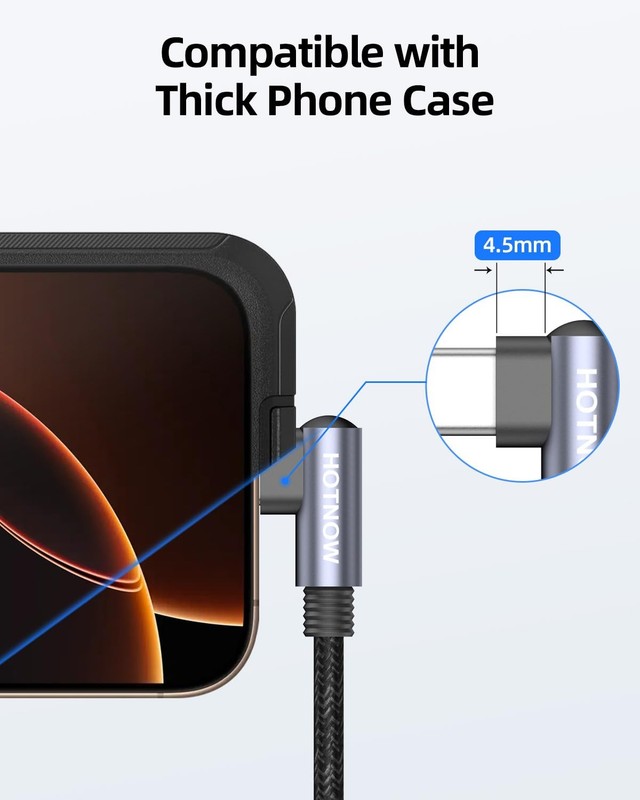 Right Angle USB C to USB C Cable 1ft 12 Inch PD 65W Fast Charging Cord 3 PCS gallery