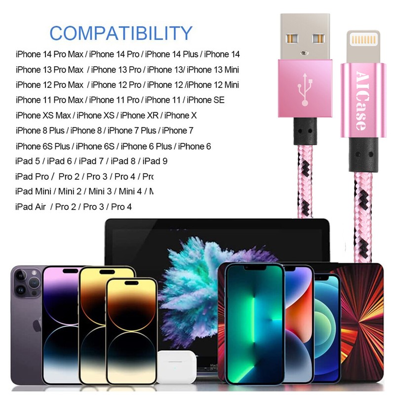 Lot Cable 3/6/10FT MFi Certified Charger For iPhone 14 13 12 11 Xs Max X 8 Plus gallery