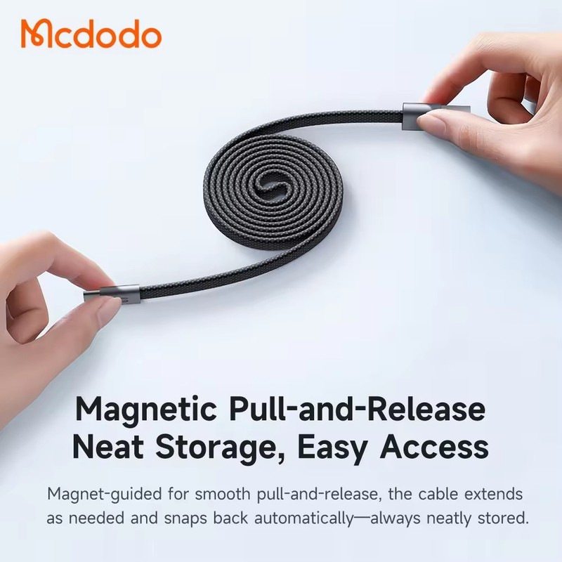 Mcdodo Magnetic Self-Winding USB-C 6A Fast Charging Cable Tangle-Free Data Sync gallery