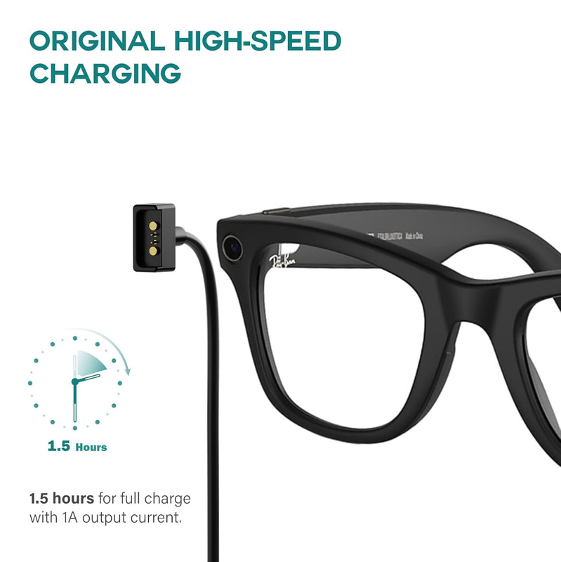 Charger Cable Compatible with Ray-Ban Stories Smart Glasses - 1M gallery