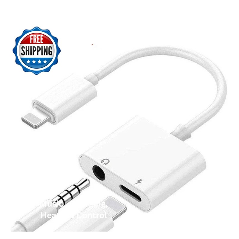 For iPhone 14 13 12 11 Pro to3.5mm AUX Headphone Jack Adapter Audio Splitter lot gallery