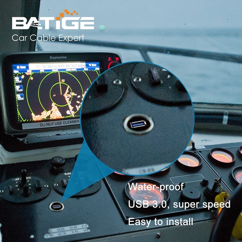 BATIGE Single Port USB 3.0 Male to Female AUX Car Mount Flush Cable 1ft gallery