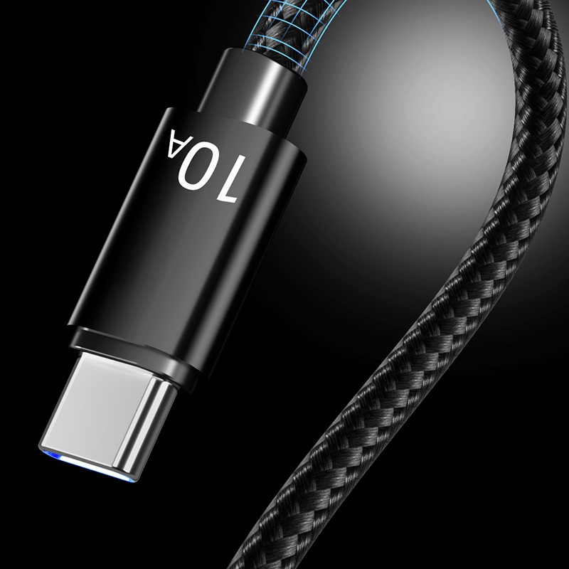 120W 10A Nylon Braided Cable Black C-C Fast Phone Lead Charger Alloy Interface gallery