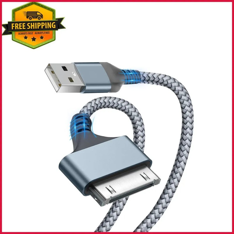 30 Pin to USB A Adapter Ipod Charger Nylon Braided Fast Charging Data Cord Next