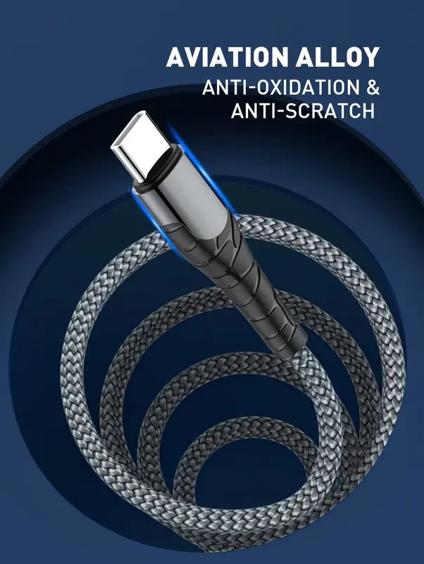 Uptech-1 USB-C to USB-C Cable - 3ft Hard Braided 20W Fast Charging - Universal