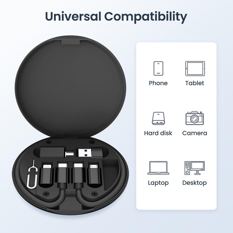 Multi USB C Charger Adapter Cable Kit 5+1,Travel Type C to iOS Adaptor Box wi... gallery