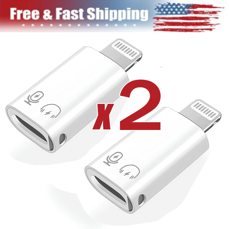 2X USB Type C Female to iOS Male Adapter For iPhone 14/13/12/11/XR/XS/SE 3