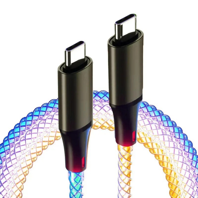 66W RGB LED Fast Charging USB C Cable PD Type C Data Cord for iPhone 15 Samsung gallery