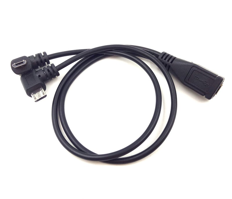 Micro USB 1 to 2 Y Splitter Cable 1FT Female to Dual Male 90 Degree Angle gallery